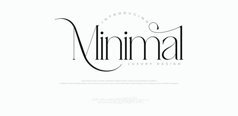 Minimal luxury alphabet letters font classic modern serif lettering elegant fashion   © Elifaa