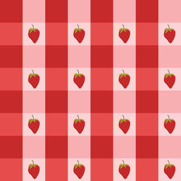 cute drawing cartoon strawberry seamless pattern