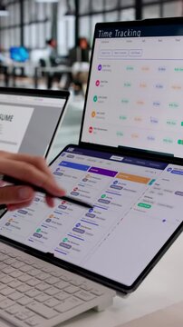 Human Resources Manager Reviewing HR Staffing Software