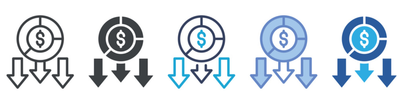 Unprofitable icon set multiple style collection