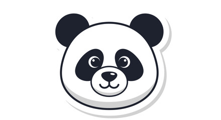 Fototapeta premium Cute Panda Face Icon Sticker, Cartoon Animal Illustration