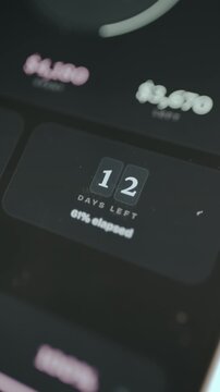 Digital countdown showing remaining days before a due date