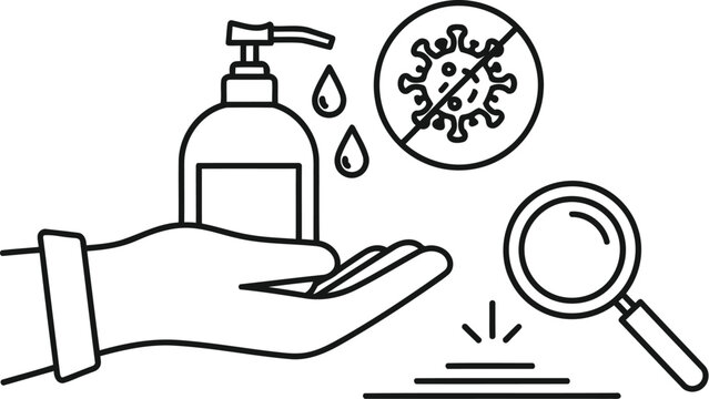 Hand hygiene and microscopic analysis of germs under inspection
