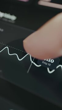 Close-up of financial chart displaying spending amounts per each day