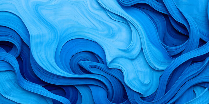 A soft flowing blue abstract background features wavy silk textures and liquid motion swirls in an artistic light design