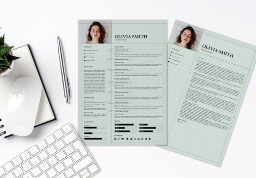 Minimal Grid Decoration Resume and Cover Letter