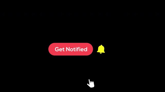 Subscribe Like and Bell Notification Button Animation with Cursor Alpha Channel