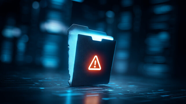 Cybersecurity File Breach Concept with Digital Documents and Data Leak Visualization