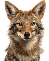 Obraz premium Coyote portrait against black isolated on transparent background