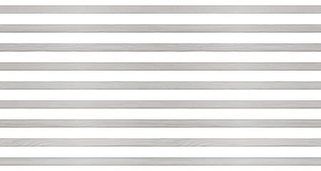 Fototapeta premium SEAMLESS pattern of light gray wooden slat panel, isolated on transparent background. Decorative accent wall, space divider or fence design. 