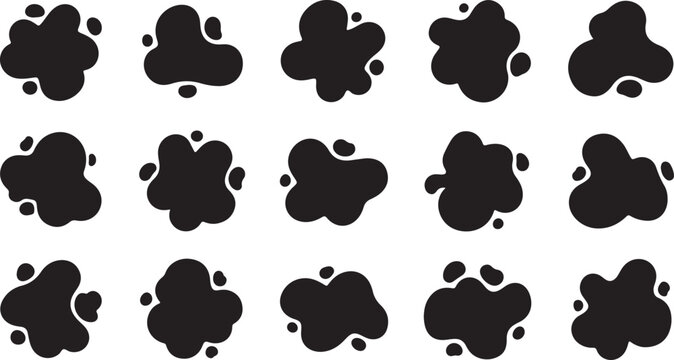Black Blobs on White Background Pattern Design
