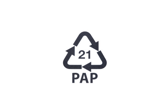 Sustainable Recycling Symbol PAP (paper and plastic)  21 Texture Background for Green Environmental and Natural Organic Packaging Concept.