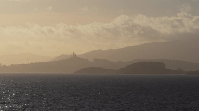 Majestic Marseille Sunrise: Notre Dame De La Garde Silhouette