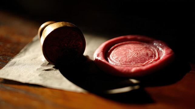 whistle. A broken wax seal and a single whistle on a wooden surface, dramatic lighting. event programs, museum guides, designed for cultural heritage projects and event programs, used by teachers.
