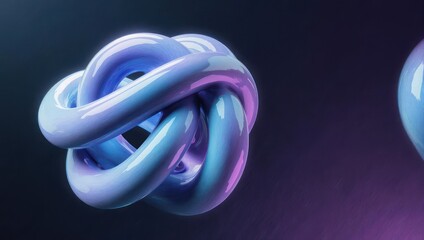 Fototapeta premium Abstract Knot - A 3D Rendering of Intertwined Tubes with Gradient Colors.