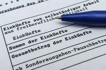 Obraz premium Finanzamt Steuererklärung erhalten