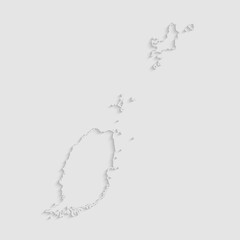 Fototapeta premium Vector map of Grenada, abstract inner shadow