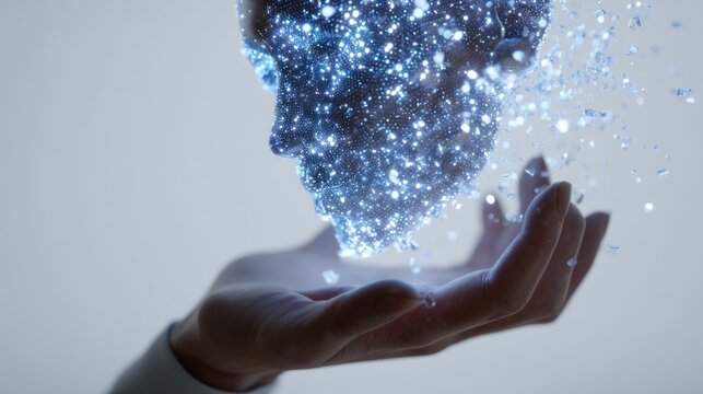 Digital human head with transparent background