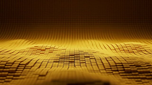Sinuous Gold Tile Arrangement With Cinematic Lighting Evokes Wealth And Opulence In Branding