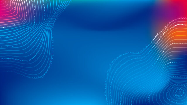 Abstract colorful blue wave background with flowing light lines and futuristic motion design