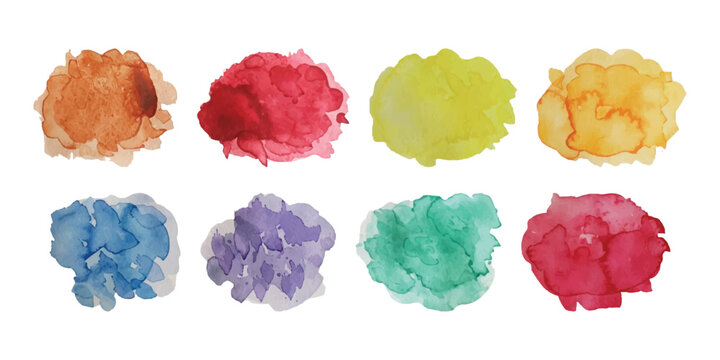 Colorful watercolor swatches a vibrant spectrum of artistic hues and textures