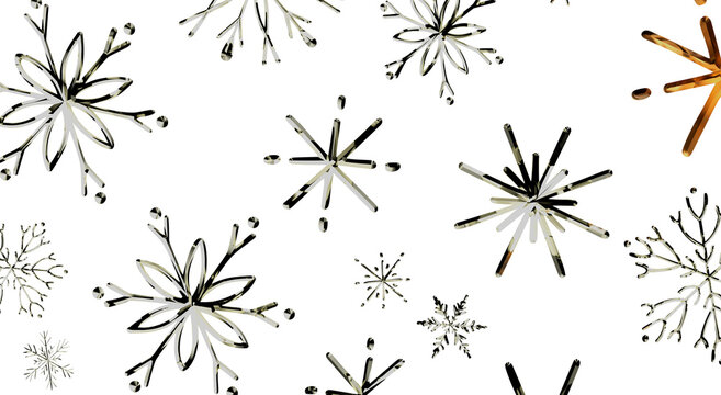 Abstract snowflake pattern in black and white. Perfect for winter designs, Christmas, hol
