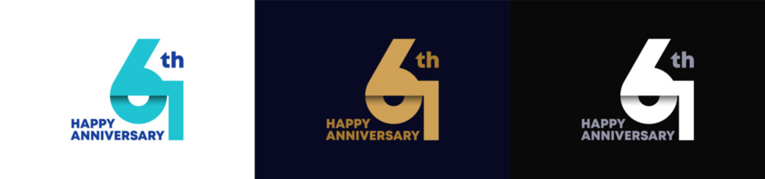 Abstract Twist Logo Anniversary 61, 61 Happy Anniversary with Luxury and Elegance. Editable file