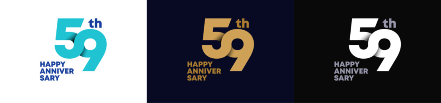 Abstract Twist Logo Anniversary 59, 59 Happy Anniversary with Luxury and Elegance. Editable file