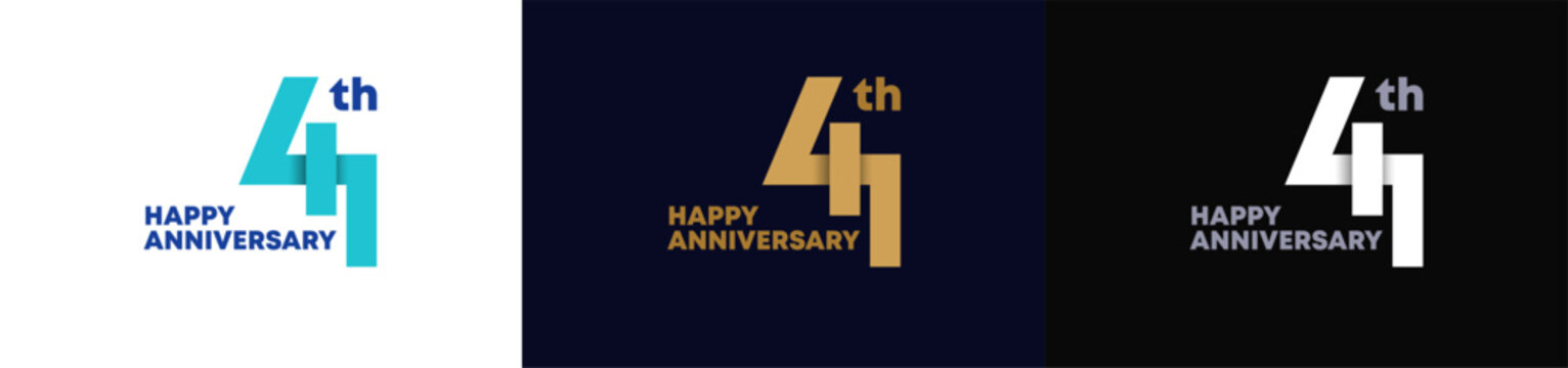 Abstract Twist Logo Anniversary 41, 41 Happy Anniversary with Luxury and Elegance. Editable file