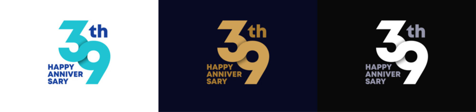 Abstract Twist Logo Anniversary 39, 39 Happy Anniversary with Luxury and Elegance. Editable file