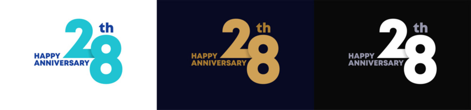 Abstract Twist Logo Anniversary 28, 28 Happy Anniversary with Luxury and Elegance. Editable file