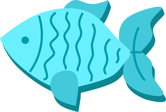 Stylized Blue Fish Illustration