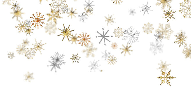 Stunning image of snowflakes floating against a pristine white backdrop, perfect for winter and hol