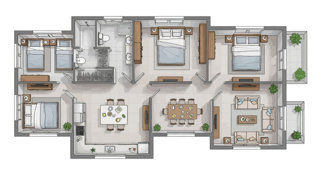 Modern House Floor Plan Design.