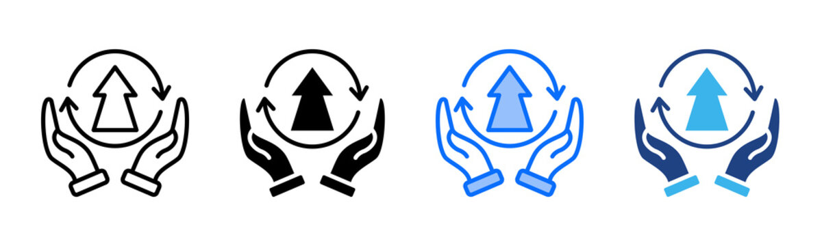 Future Orientation icon set multiple style collection