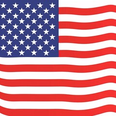 Fototapeta premium The American flag waving in the wind on a clear day