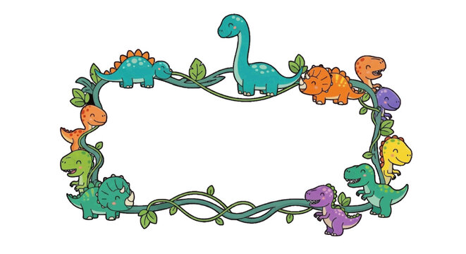 frame with dinosaur 