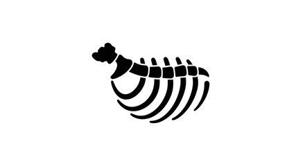 Naklejka premium Rib cage silhouette isolated on white.