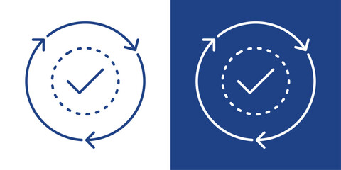 Fototapeta premium Work Progress Blue And White Icon Style Collection