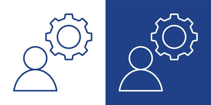 Team Management  Blue And White Icon Style Collection