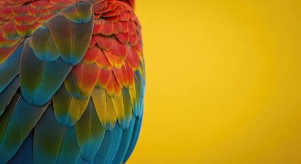 Obraz premium Vibrant scarlet macaw portrait a close up of colorful plumage