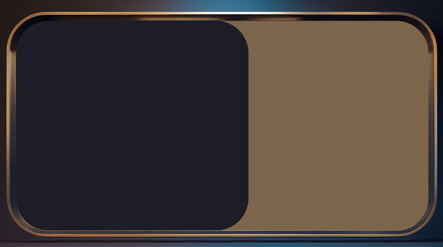 Modern Split Screen Two Tone Background with Gold Frame and Dark Grey and Brown Panels