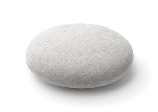 Single flat white pebble
