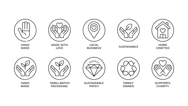 Collection of diverse geometric and organic shapes in a symmetrical arrangement Vector