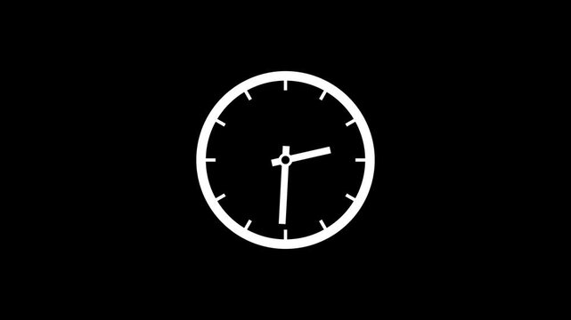 Minimalist white analog clock face on black background time simple design icon timekeeping time simple design icon timekeeping