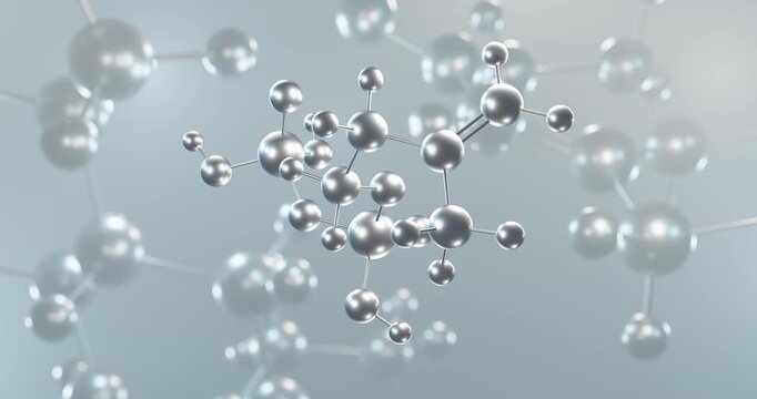 Isopentenyl pyrophosphate rotating 3d molecule, molecular structure of isoprenoid precursor seamless video
