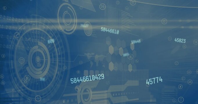 Animation of scope scanning and data processing over empty office