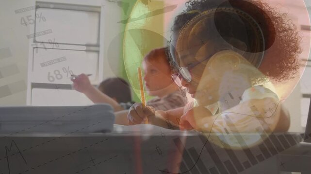 Animation of data processing over diverse schoolchildren learning