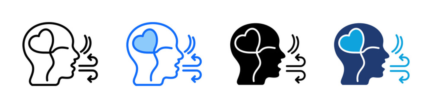 Breathing Exercise Icon Set Multi Style Vector Illustration