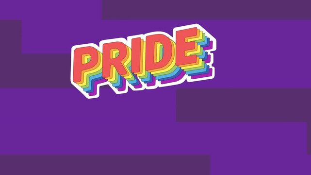 Animation of pride over violet background